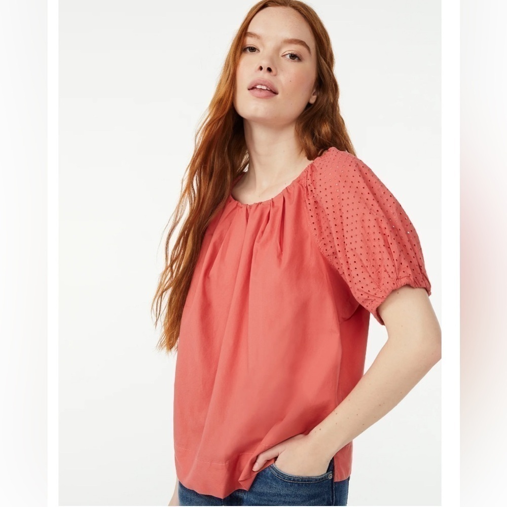 Free Assembly Women's Pleated Blouson Top Dusty Rose Women’s Size XXXL